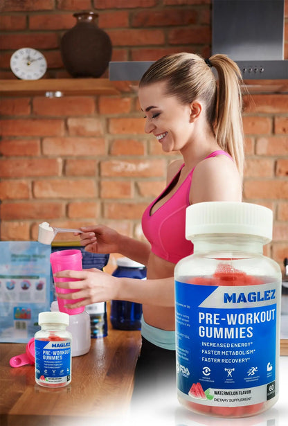 Maglez, Pre Workout Gummies for Men & Women, PreWorkout Gummy with Beta Alanine MAGLEZ