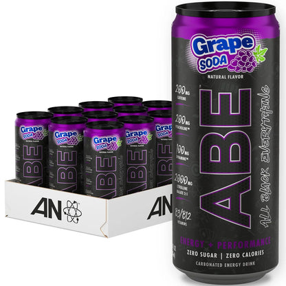 ABE Energy + Performance Sugar Free Energy Drink - All Black Everything Drink ABE all black everything