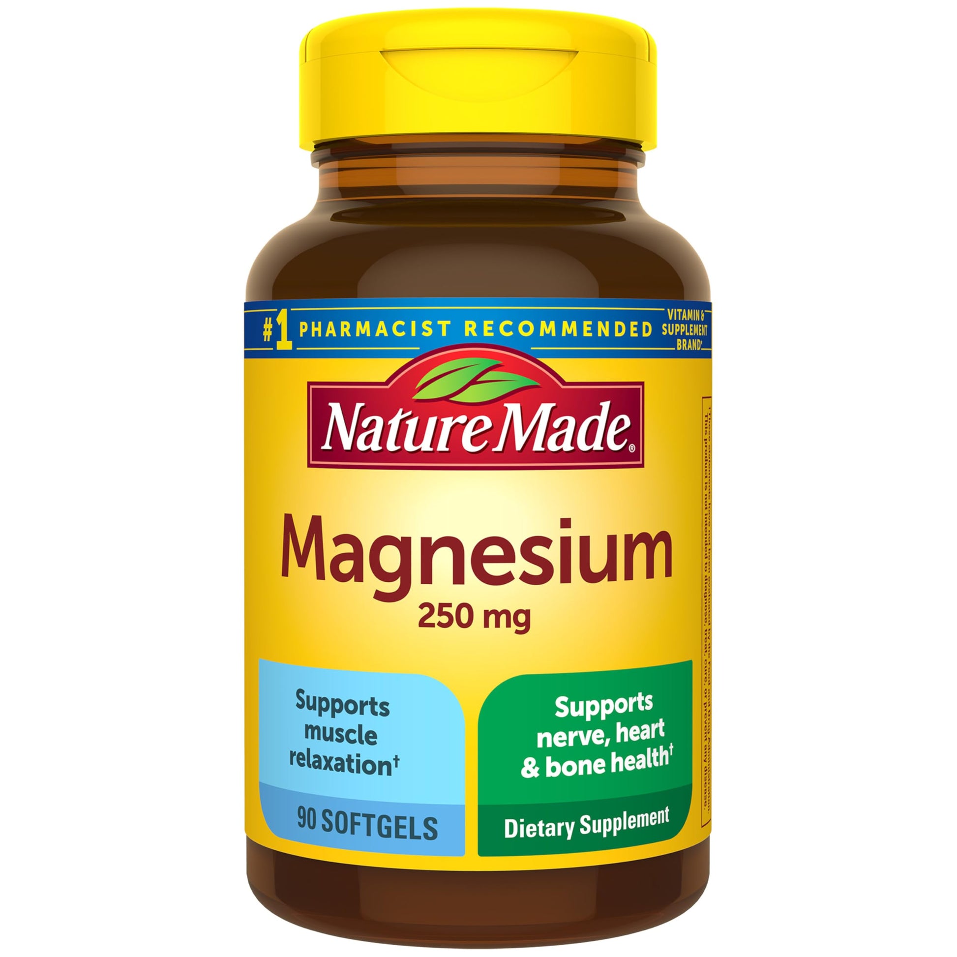 Nature Made Magnesium 250 mg, Magnesium Supplements for Men and Women, Support for Muscle, Heart, Bone and Nerve Health, 90 Softgels, 90 Day Supply Nature MadeBuy Supplements Australia