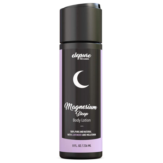 Elepure Pure Elements Magnesium Sleep Lotion with Lavender and Melatonin - Topical Application Night Cream- High Potency - Organic Materials - Large Size - Great Value - 8 fl. oz Elepure Pure ElementsBuy Supplements Australia