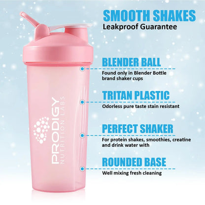 Protein Shaker 20oz Large Shaker Bottle Perfect for Workout Supplements, Protein powder Prodigy Nutrition Labs
