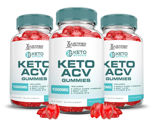 (3 Pack) Keto Genesis Keto ACV Gummies Advanced Formula 1000MG Keto Genesis Keto Justified Laboratories