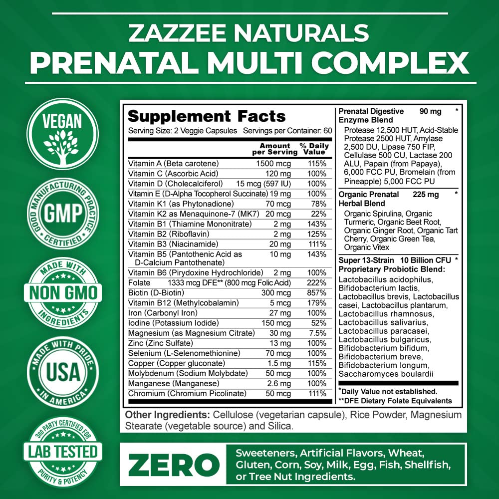Zazzee PREGNOSITOL Powder and Extra Strength Prenatal Multi Complex Zazzee
