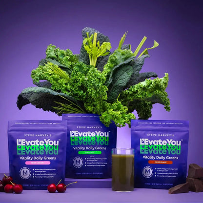 L'Evate You Vitality Daily Greens Powder (28 Servings) 30 Superfoods, 9 Greens - for a Cellular Energy Boost, Powered by M-Charge Complex for All Day Energy (Original) Steve Harvey's L'Evate You buy supplements Au