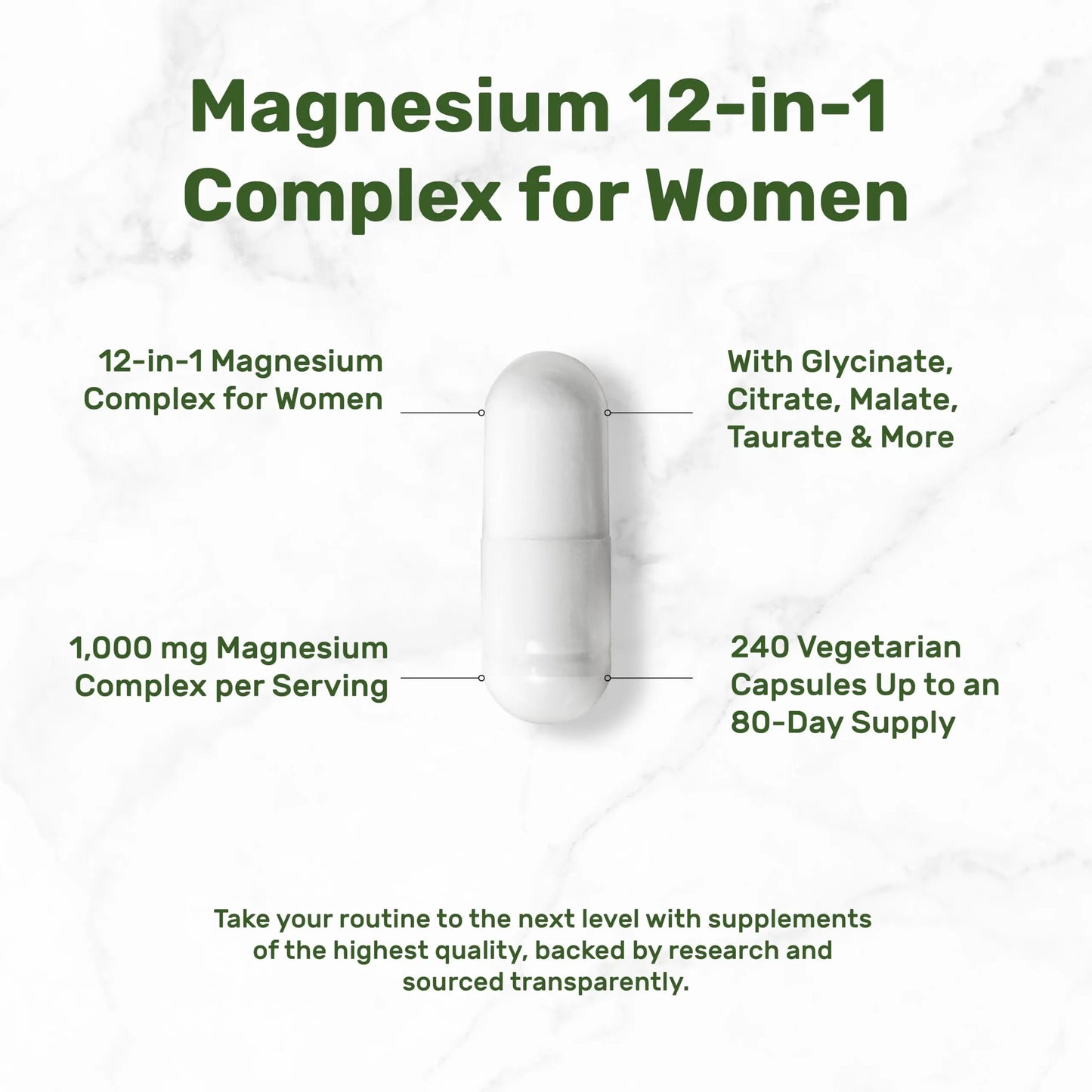 12‑in‑1 Magnesium Complex for Women 1,000 mg, 240 Vegetarian Capsules | Magnesium Glycinate, Citrate, Malate, Taurate, Orotate, Oxide & More | Chelated & Purified for Better Absorption DEAL SUPPLEMENT buy supplements Au