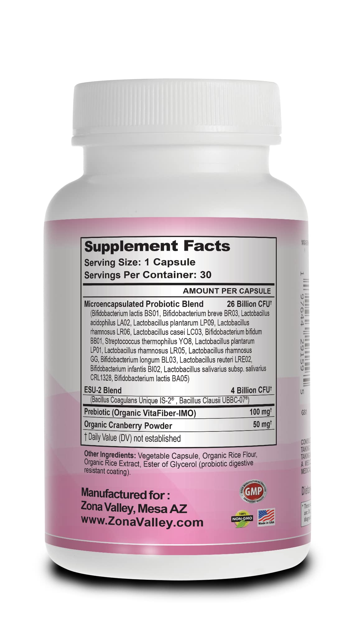 Zona Valley Belly Balance Woman 30 Capsules - Prebiotic and Microencapsulated probiotic Zona Valley