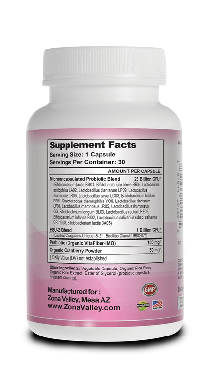 Zona Valley Belly Balance Woman 30 Capsules - Prebiotic and Microencapsulated probiotic Zona Valley