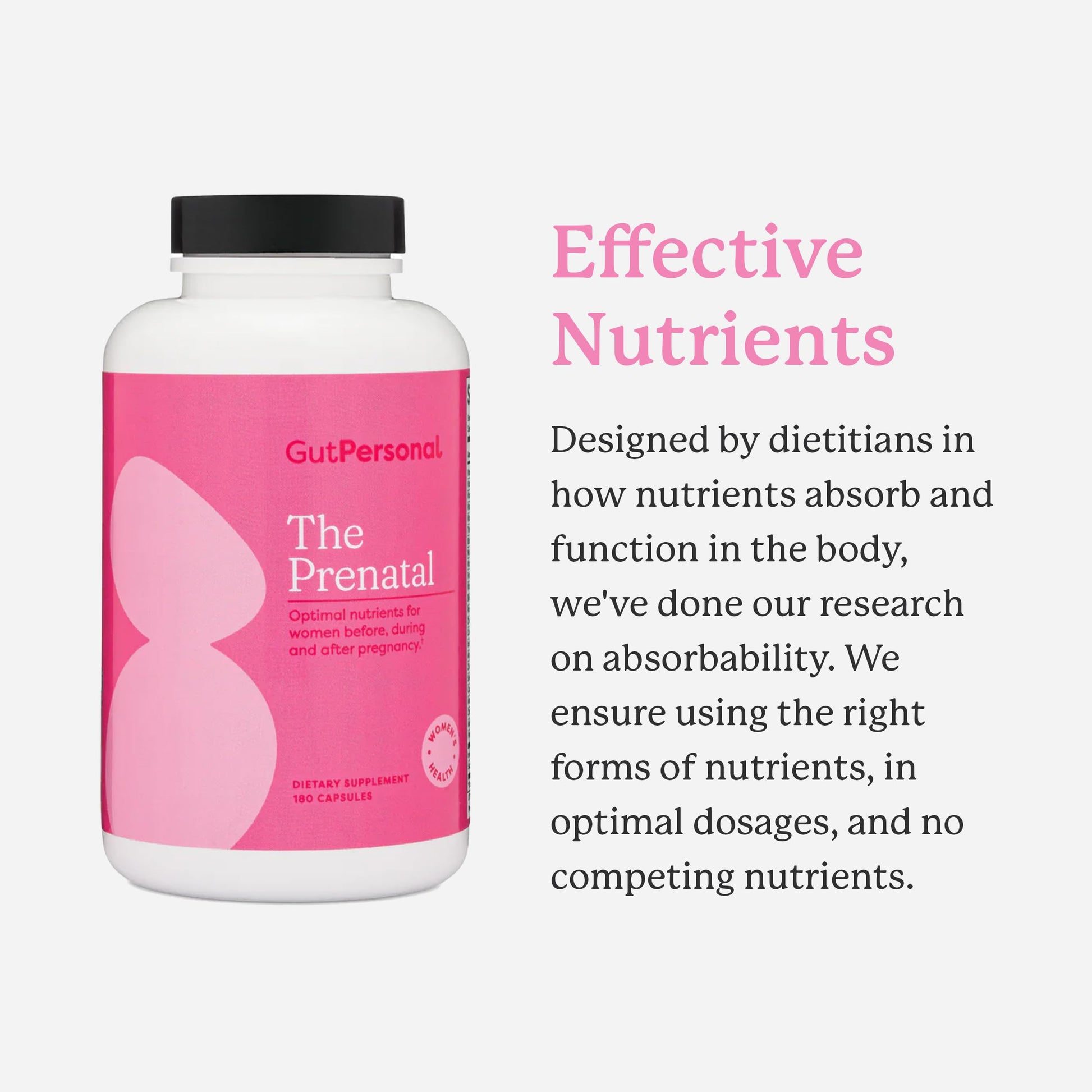 GutPersonal The Prenatal Supplement, Alleviates Morning Sickness and Contains Essential Nutrients GutPersonal