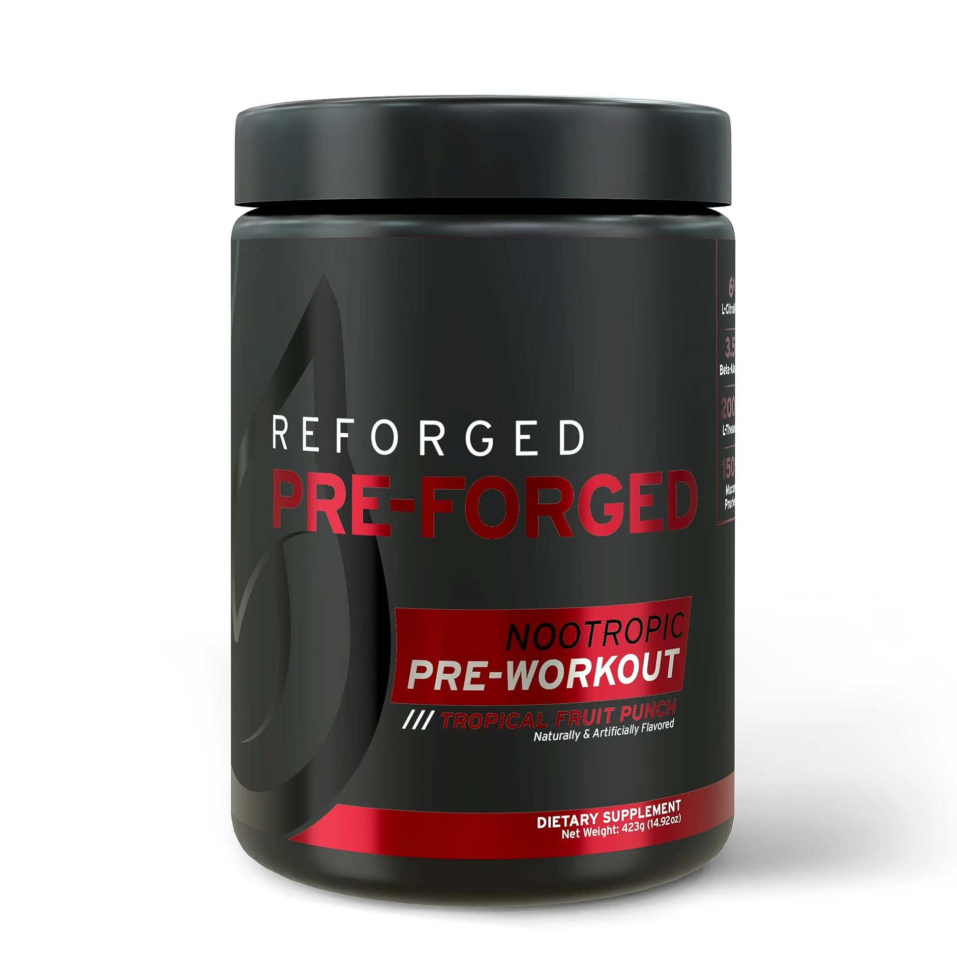 Reforged Pre-Forged L Theanine Pre Workout Powder Drink | Nootropic Nitric Oxide Energy Reforged