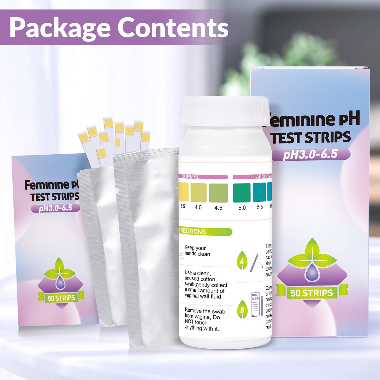 Yeast Infection Test for Women, 50 Count Vaginal pH Test Strips, BV Test Kit at Home SaySummer