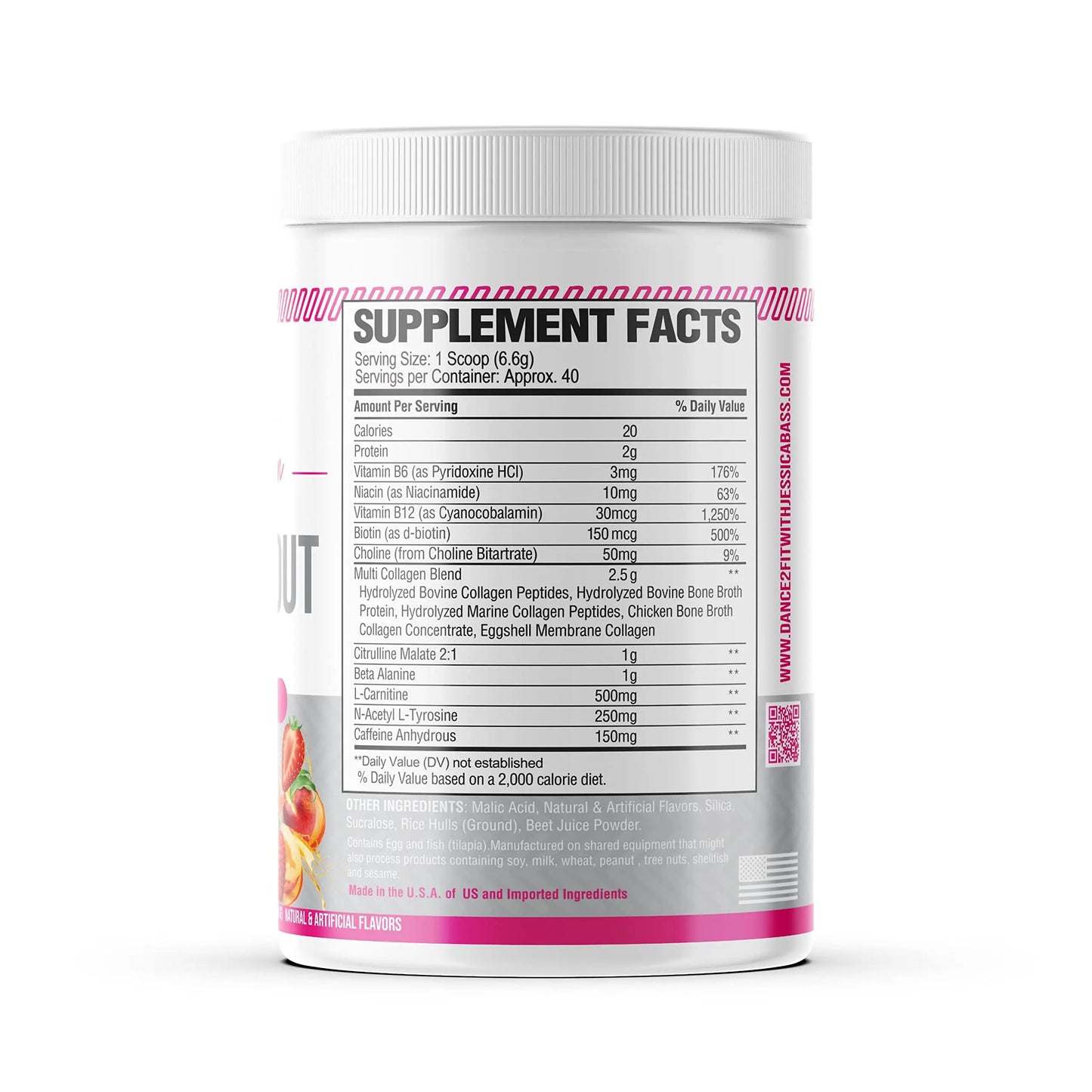D2Fit (by Jessica Bass Women’s Pre Workout Multi Collagen (2.5g) + Biotin (150mcg) D2Fit