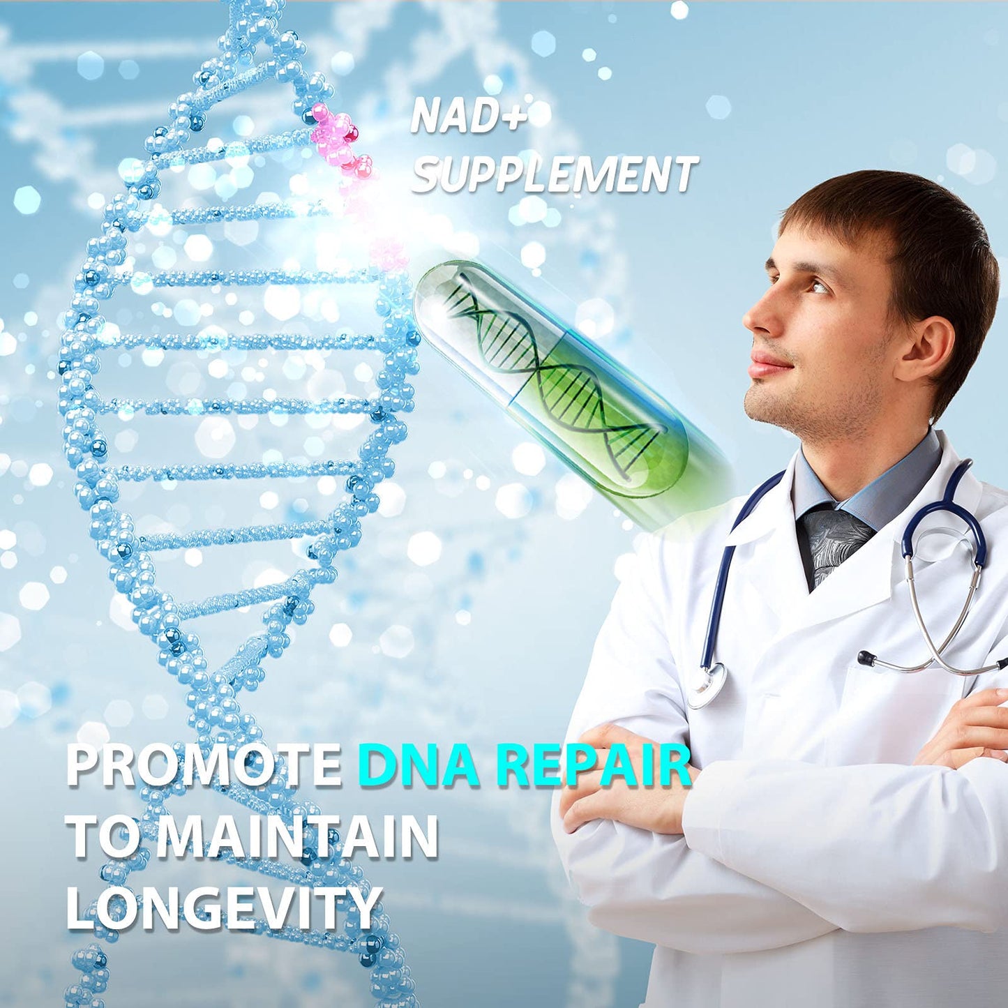 TEATTY NAD+ & Resveratrol Supplement - NMN Alternative with 120 Capsules, Anti-Aging Cellular Support, Energy & Longevity Booster, DNA Repair Formula TEATTYBuy Supplements Australia