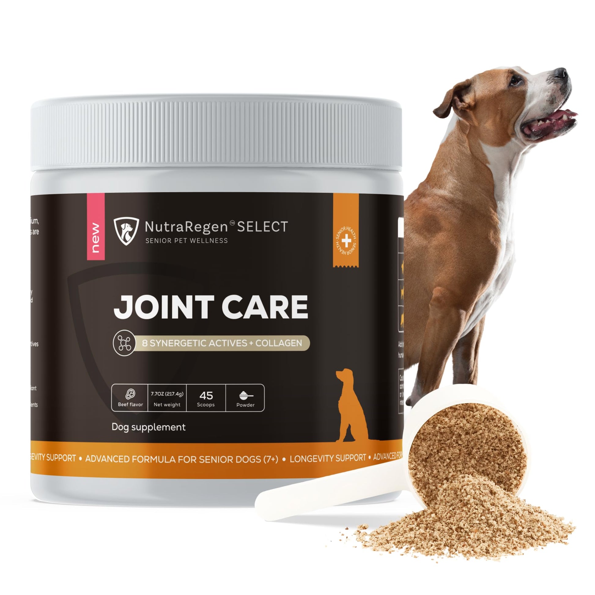 NutraRegen Select Senior Dog Joint Supplement 45 Scoops | Natural Glucosamine Chondroitin for Dogs with Collagen | Hip and Joint Powder | 7.7 Oz NutraRegenBuy Supplements Australia