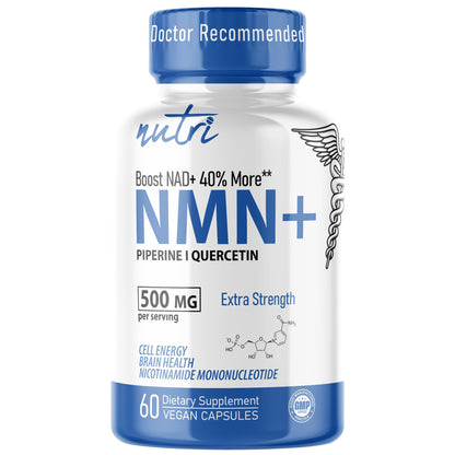 NMN Supplement 500mg NAD Supplement - Nutri Ultra High Absorption Stabilized NMN Nicotinamide Mononucleotide, 40% More NAD+ with Quercetin Phytosome & Black Pepper - mnm supplement (60 Capsules) Nature's FusionsBuy Supplements Australia
