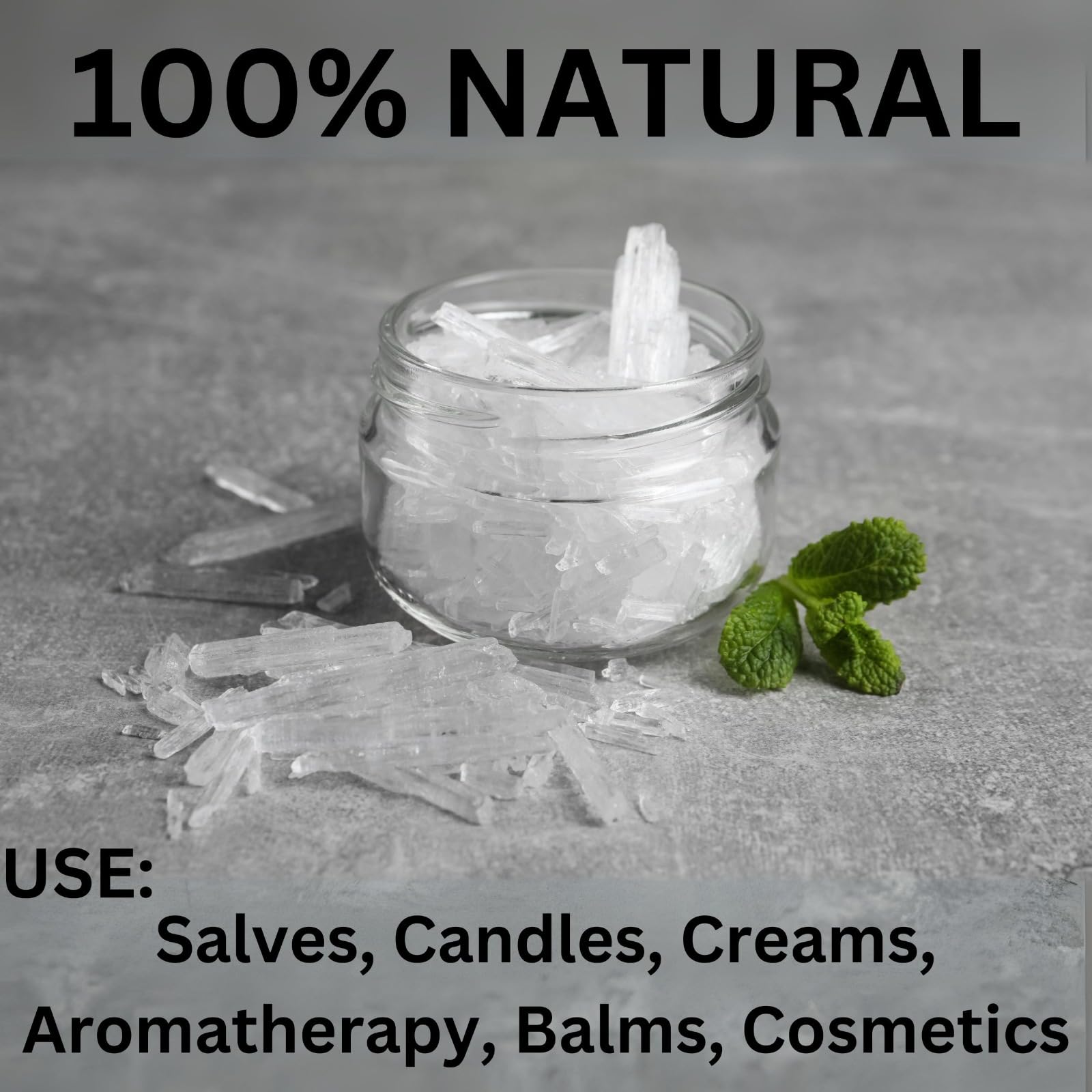 ZAVBE 1LB Menthol Crystal Mentha Arvensis Pure Natural in Resealable Bag USP Food Grade ZAVBE