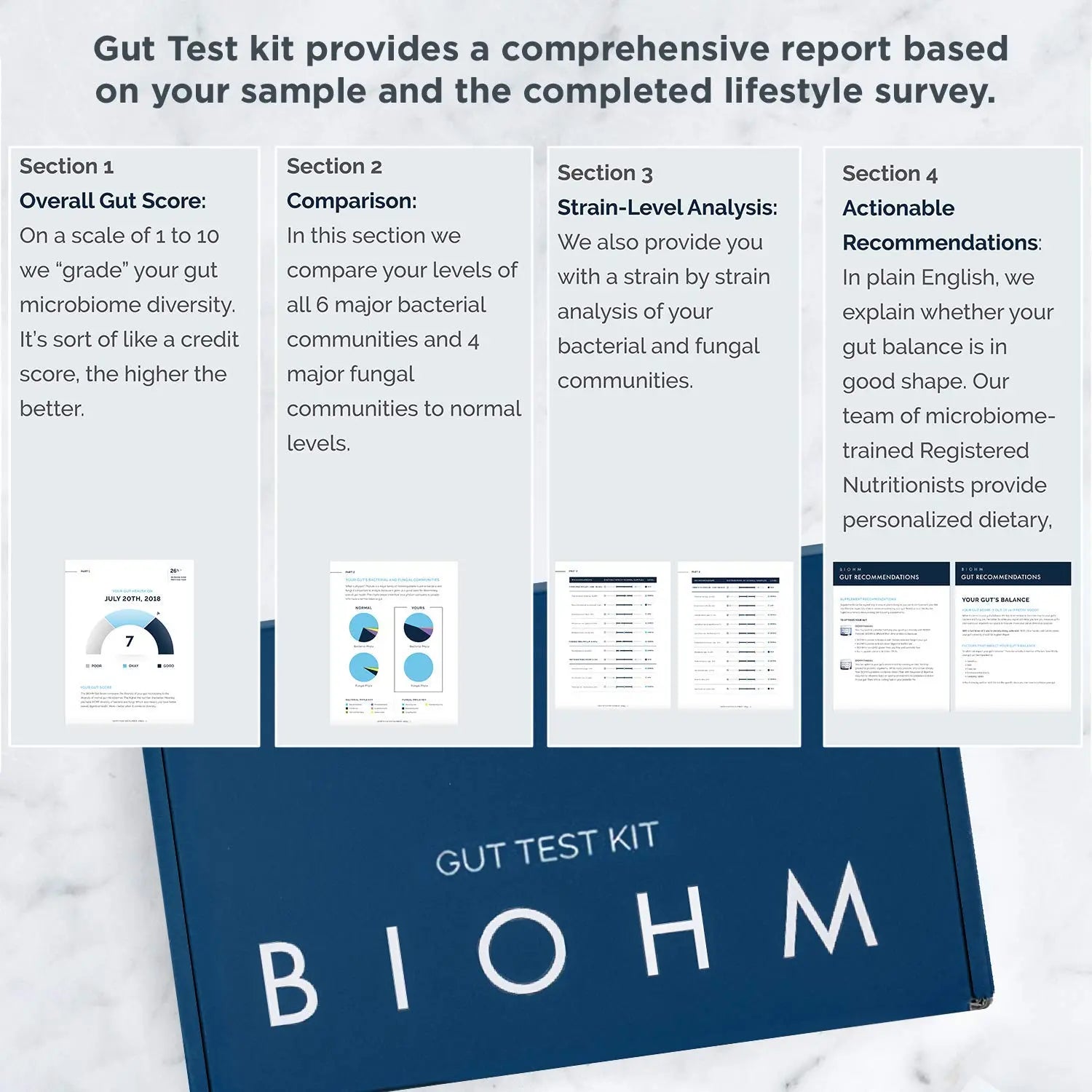 BIOHM Gut Health Test Kit for Microbiome and Digestive Health Analysis, Home Test Kit with Gut Score, Easy-to-Read Results and Actionable Recommendations BIOHMBuy Supplements Australia