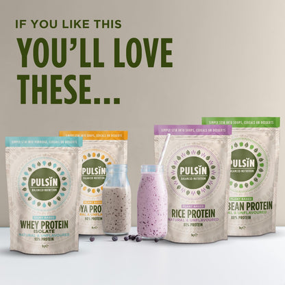 Pulsin - Natural Unflavoured Vegan Hemp Protein Powder - 1kg - 4.9g Protein, 0.4g Carbs, 35 Kcal Per Serving Pulsin