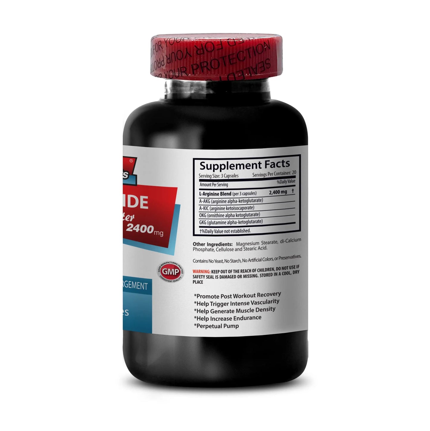 L-arginine Supplement - Nitric Oxide Booster 2400mg - Nitric Oxide Booster - pre Workout Sport Supplements