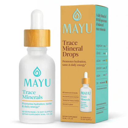 MAYU Trace Mineral Drops - 1 Bottle - 80+ Full-Spectrum Ionic Minerals for Water - Great-Tasting Mineral Supplement for Hydration - Magnesium, Potassium & Zinc - No Additives - 30 Servings mayu