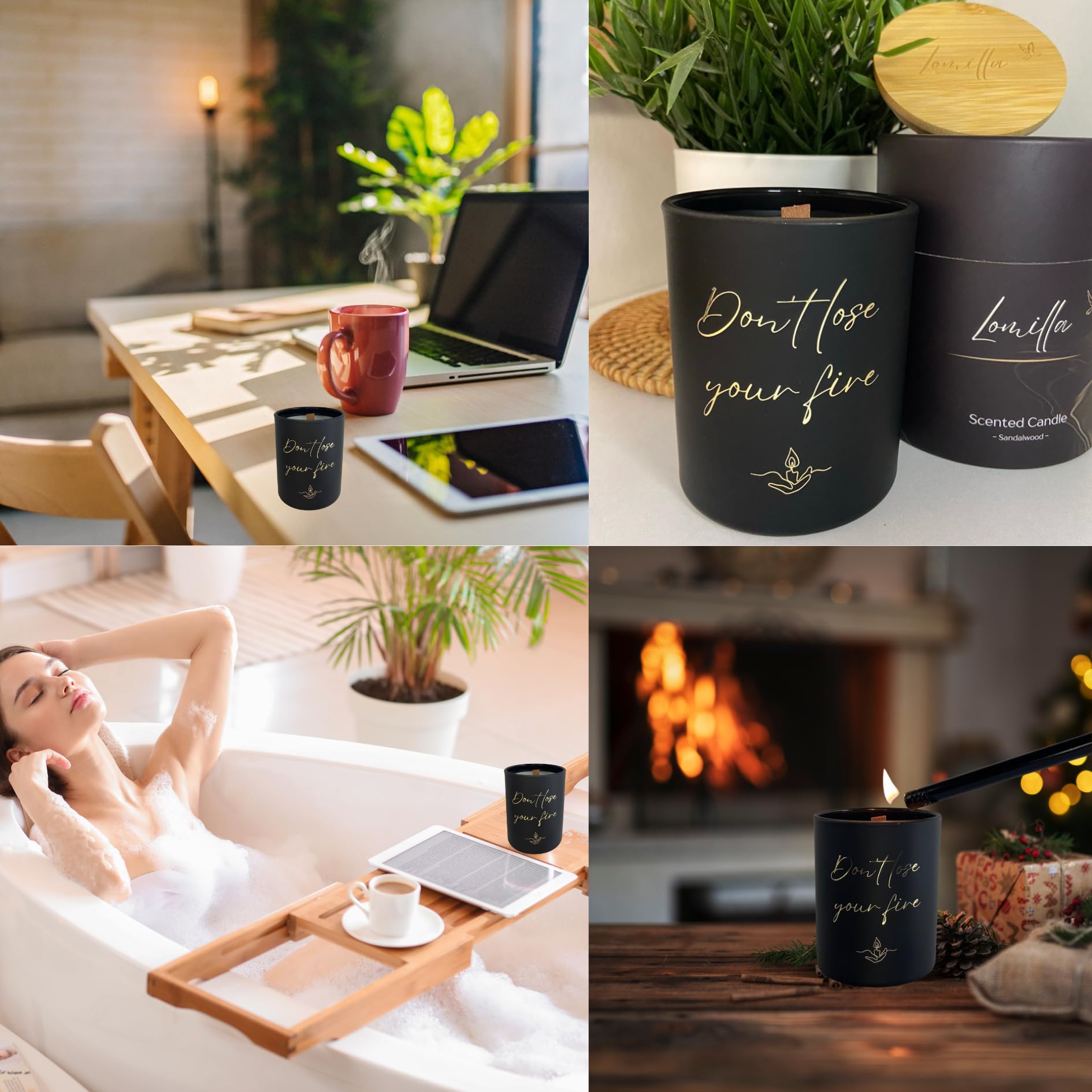 100% Natural Soy Wax Candle, Valentines Day Gifts for Women & Men, Candles for Home Lomilla