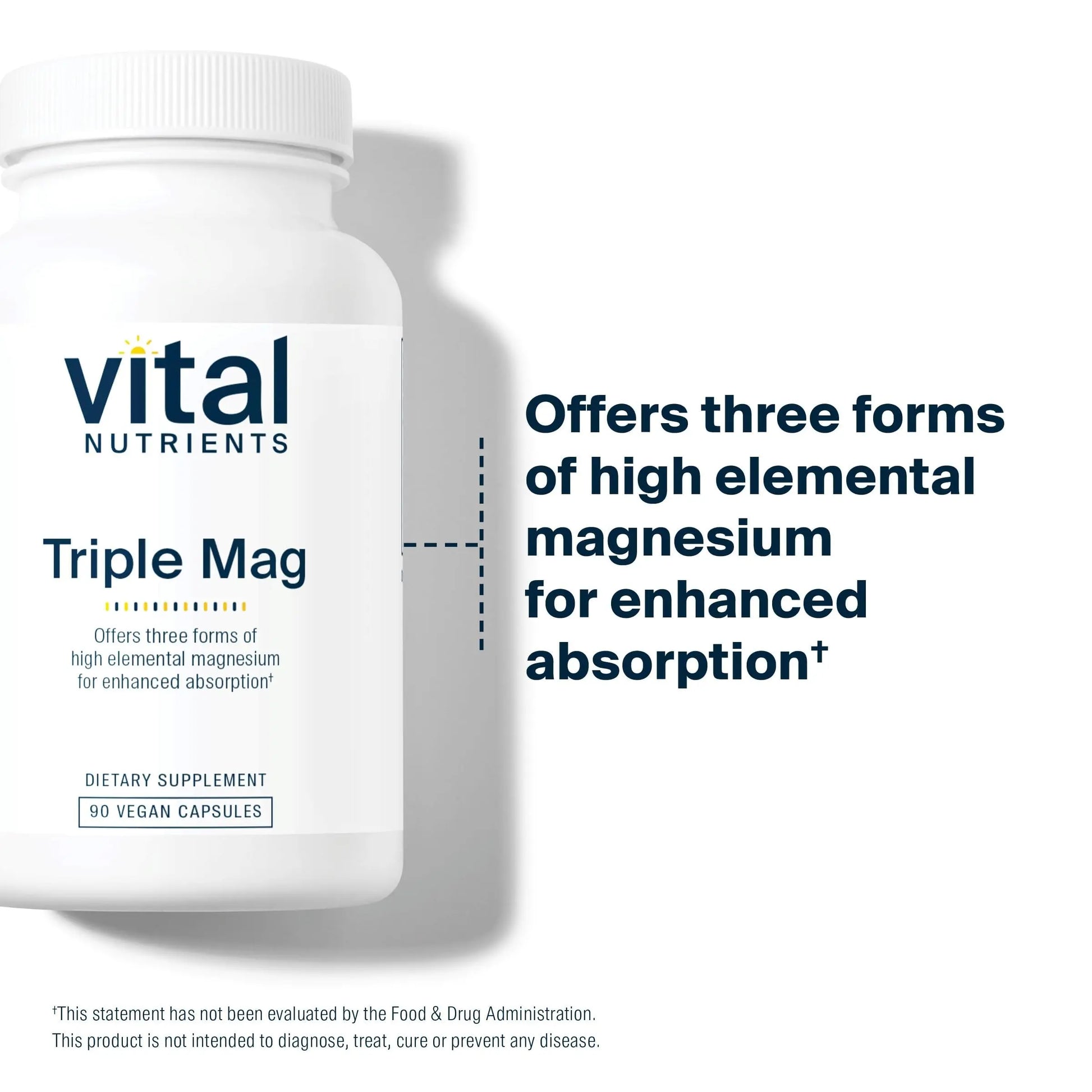 Vital Nutrients Triple Magnesium Complex Supplement | Vegan Magnesium Glycinate, Malate & Oxide 250mg | Easily Absorbed Magnesium Supplement for Stress, Muscle, Heart, Bone Support | 90 Capsules Vital Nutrients buy supplements Au