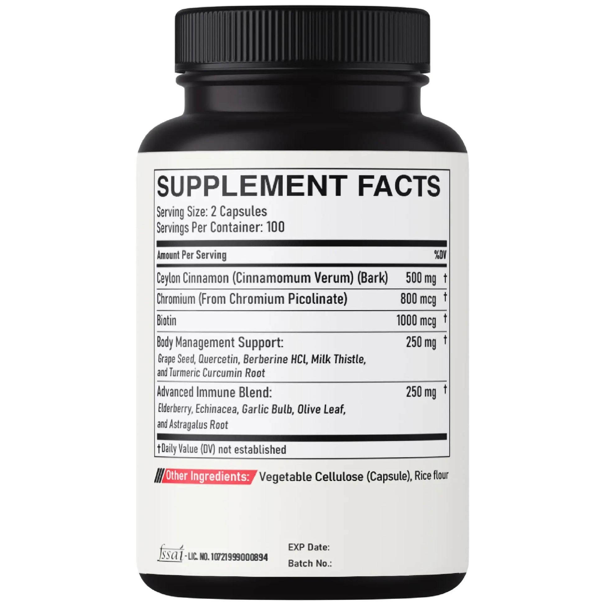 DEDICAD 13in1 Ceylon Cinnamon Capsules - 200 Capsules with Chromium Picolinate, Biotin, Grape Seed, Elderberry & More DEDICAD buy supplements Au