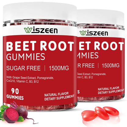 Wiszeen Beet Root Gummies - 60 Servings - Beets Gummies Beet Chews Nitric Oxide Wiszeen