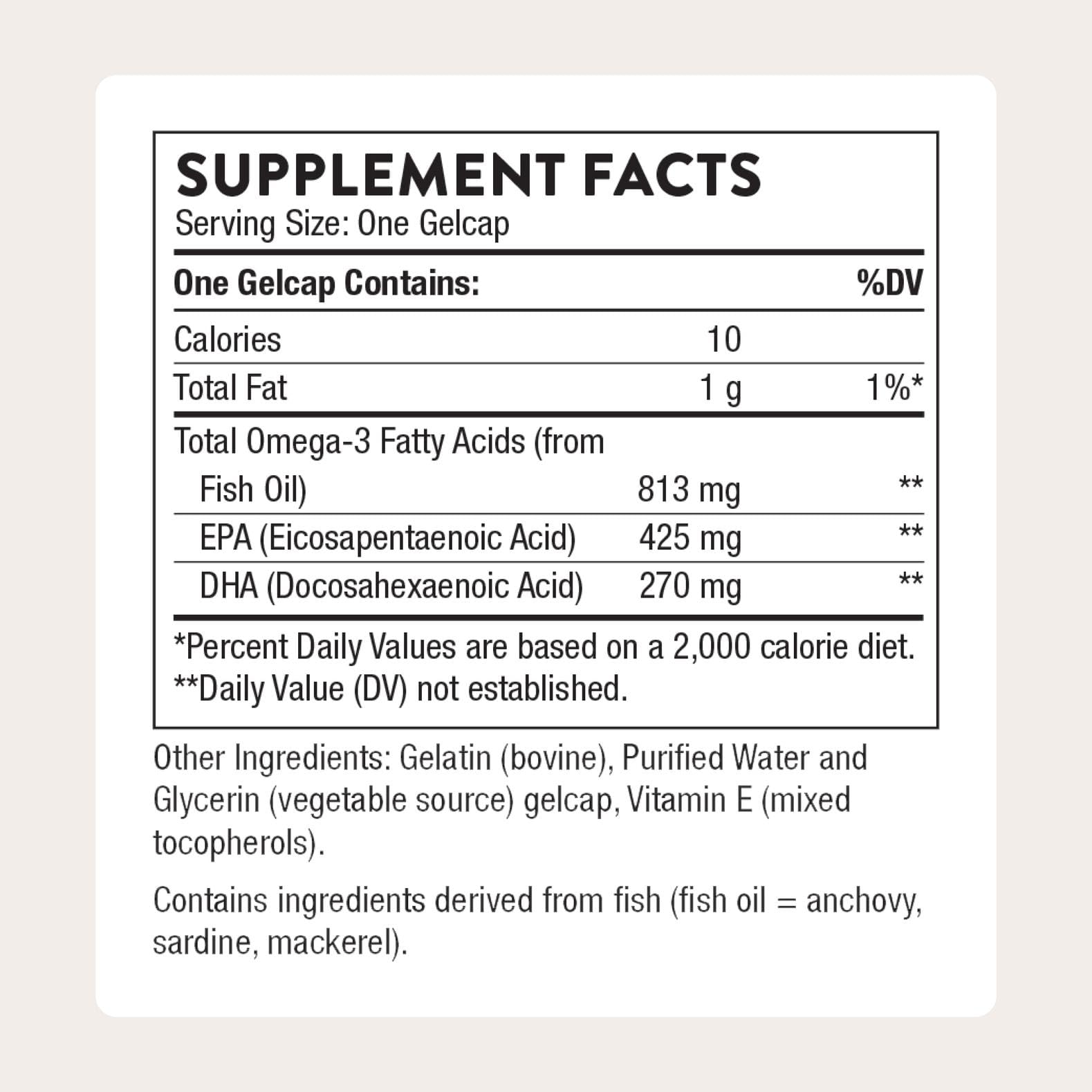 THORNE - Super EPA - Omega-3 Fatty Acids EPA 425mg & DHA 270mg Supplement - Support Brain, Cardiovascular, Joints & Skin* - Gluten, Dairy & Soy-Free - 90 Gelcaps THORNEBuy Supplements Australia