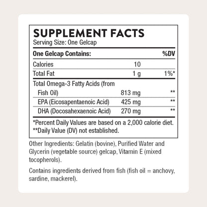 THORNE - Super EPA - Omega-3 Fatty Acids EPA 425mg & DHA 270mg Supplement - Support Brain, Cardiovascular, Joints & Skin* - Gluten, Dairy & Soy-Free - 90 Gelcaps THORNEBuy Supplements Australia
