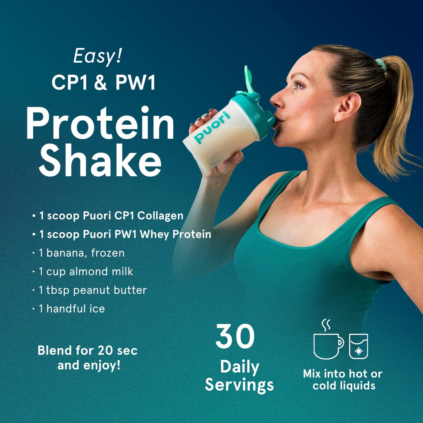 Puori CP1 Pure Collagen Hydrolysed Peptides 300g (30 Servings) PuoriBuy Supplements Australia