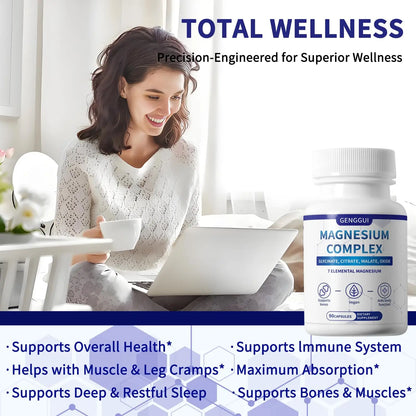 Magnesium Complex 1000mg with 8 Types - Glycinate, Citrate, Malate - Supports Muscle Relaxation, Bone Health, Energy Production & Sleep - High Absorption, Non-GMO, Vegan Capsules, 90 Count (001) ZYGCDZ buy supplements Au