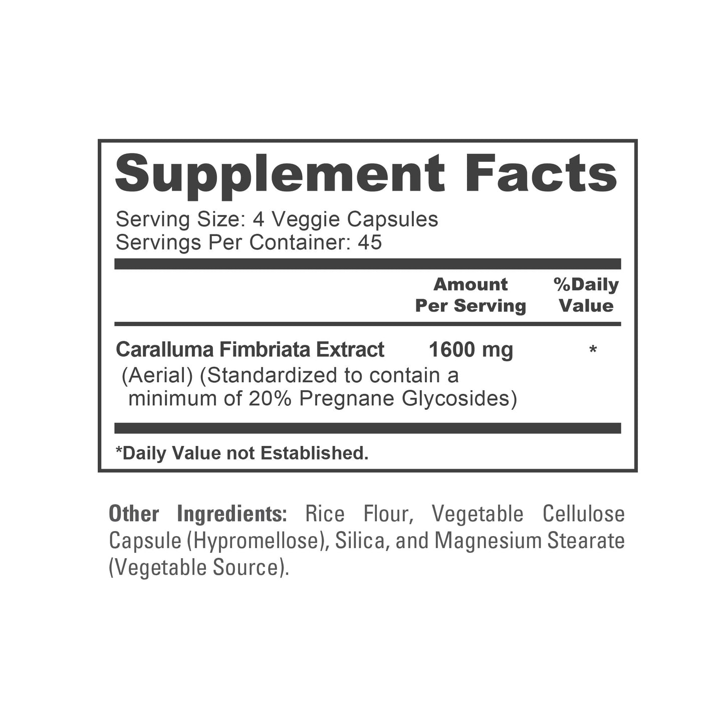 NusaPure Caralluma Fimbriata 1600mg - 180 Veggie Capsules (Non-GMO, Vegan) NusaPureBuy Supplements Australia