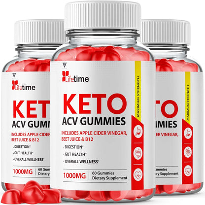 (3 Pack) Lifetime Keto Plus ACV Gummies Advanced Weight Loss AVC, Life Time Keto ACV