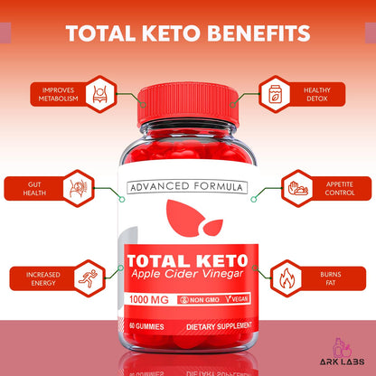 (2 Pack) Total Keto Gummies, Total Keto ACV Gummies, Total Keto Advanced, Total Keto Ark Labs