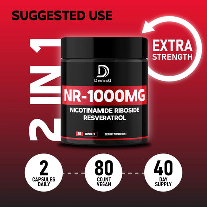 DEDICAD NAD Supplement with Nicotinamide Riboside and Trans Resveratrol - NR for Men & Women - 80 Capsules DEDICAD buy supplements Au