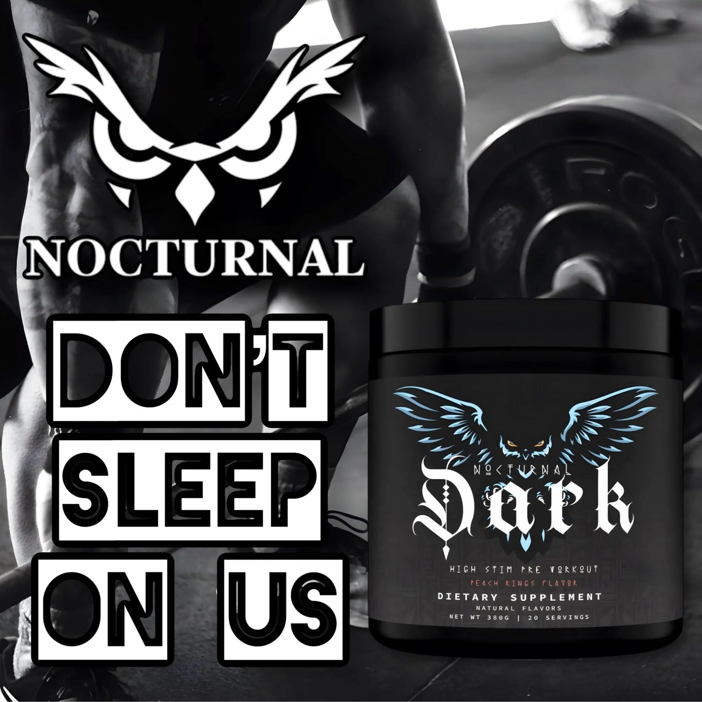 Nocturnal Labz Dark High Stim Pre Workout Powder | Potent Pre-workout Formula for Men Nocturnal