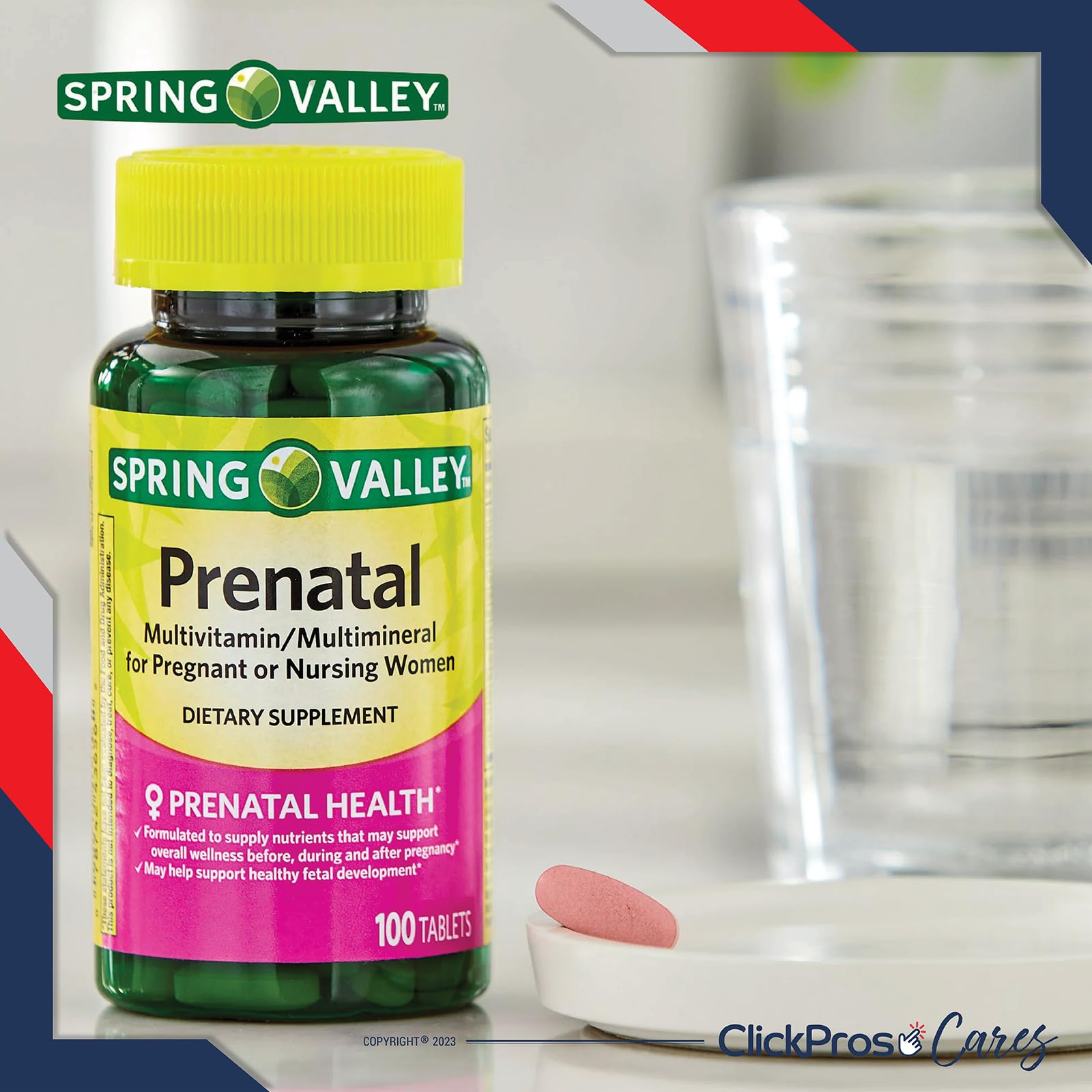 Spring Valley Prenatal Multivitamin/Multimineral for Pregnant and Nursing Women ClickPros