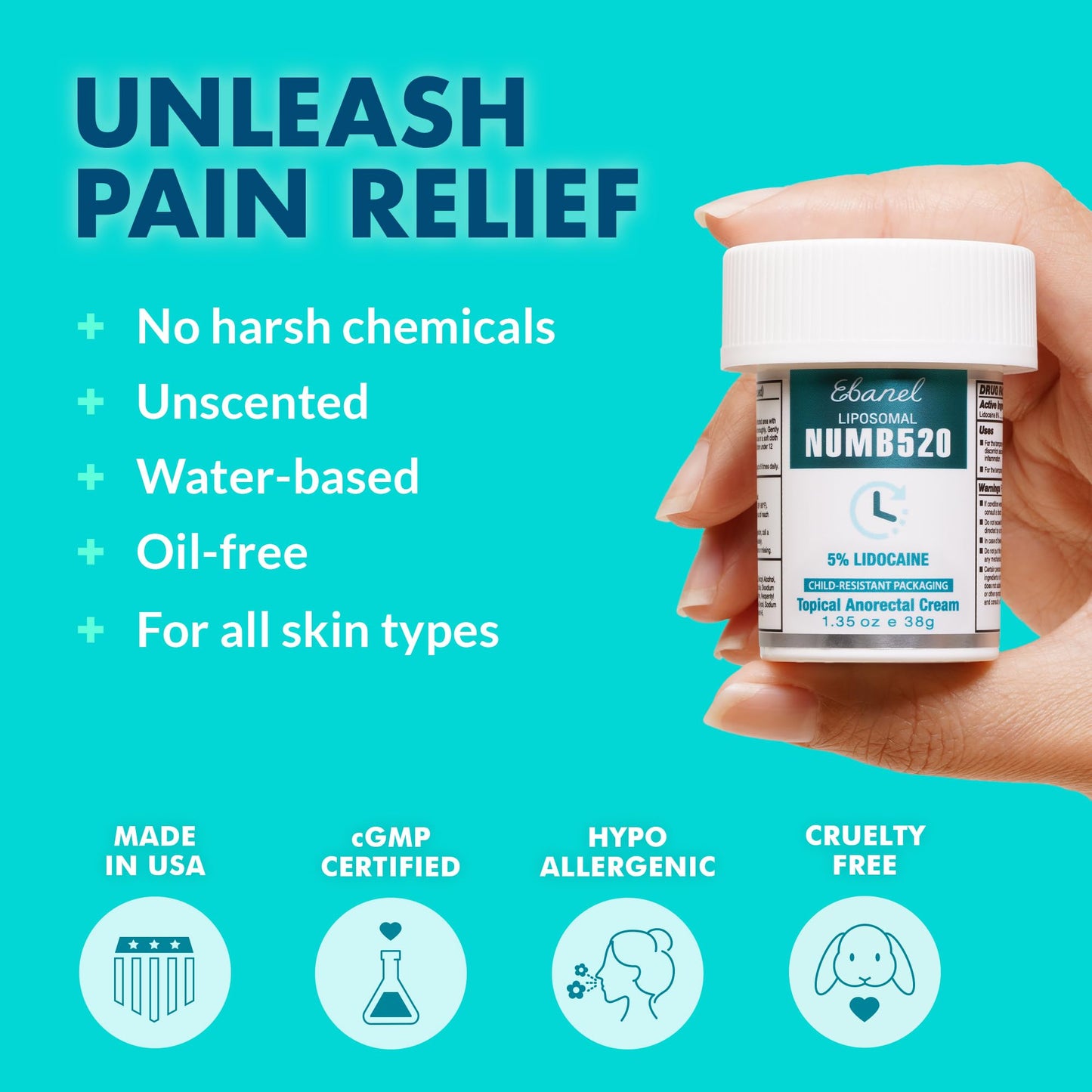 Ebanel Set of 5% Lidocaine Numbing Cream and 5% Lidocaine Spray Pain Relief Numbing Spray for Skin, Maximum Strength Topical Anesthetic to Numb Pain Burn Itch for Local and Anorectal Uses Ebanel buy supplements Au