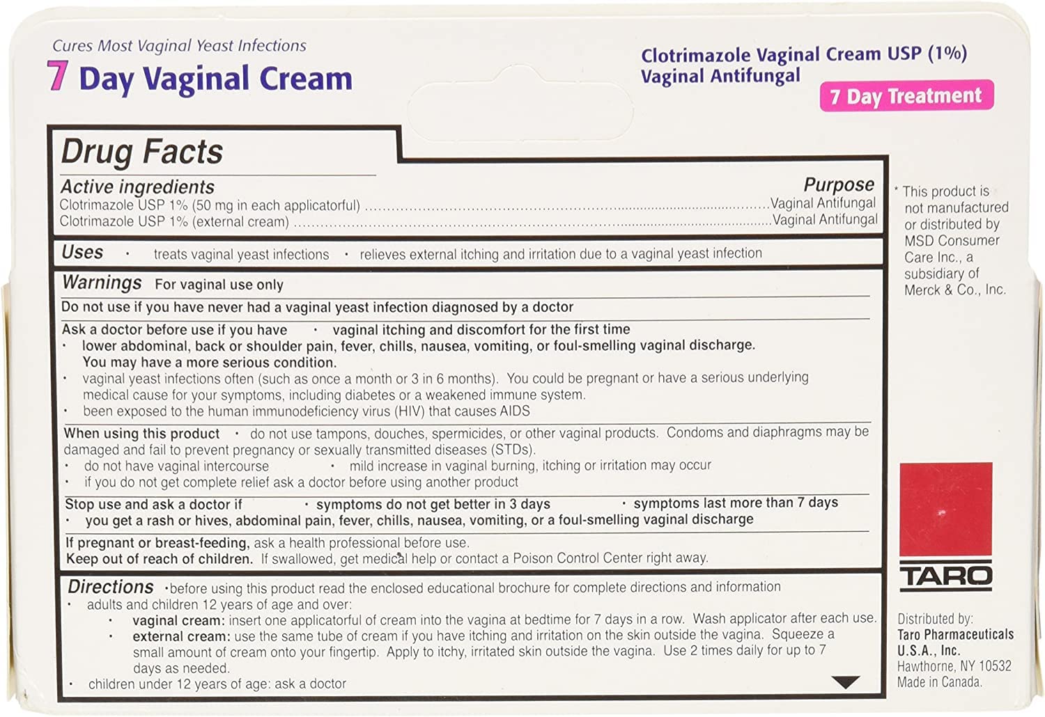 Taro Clotrimazole 7 Vaginal Cream 45 g, 1.58 Ounce (Pack of 3) GYNE-LOTRIMIN 7 DAYBuy Supplements Australia