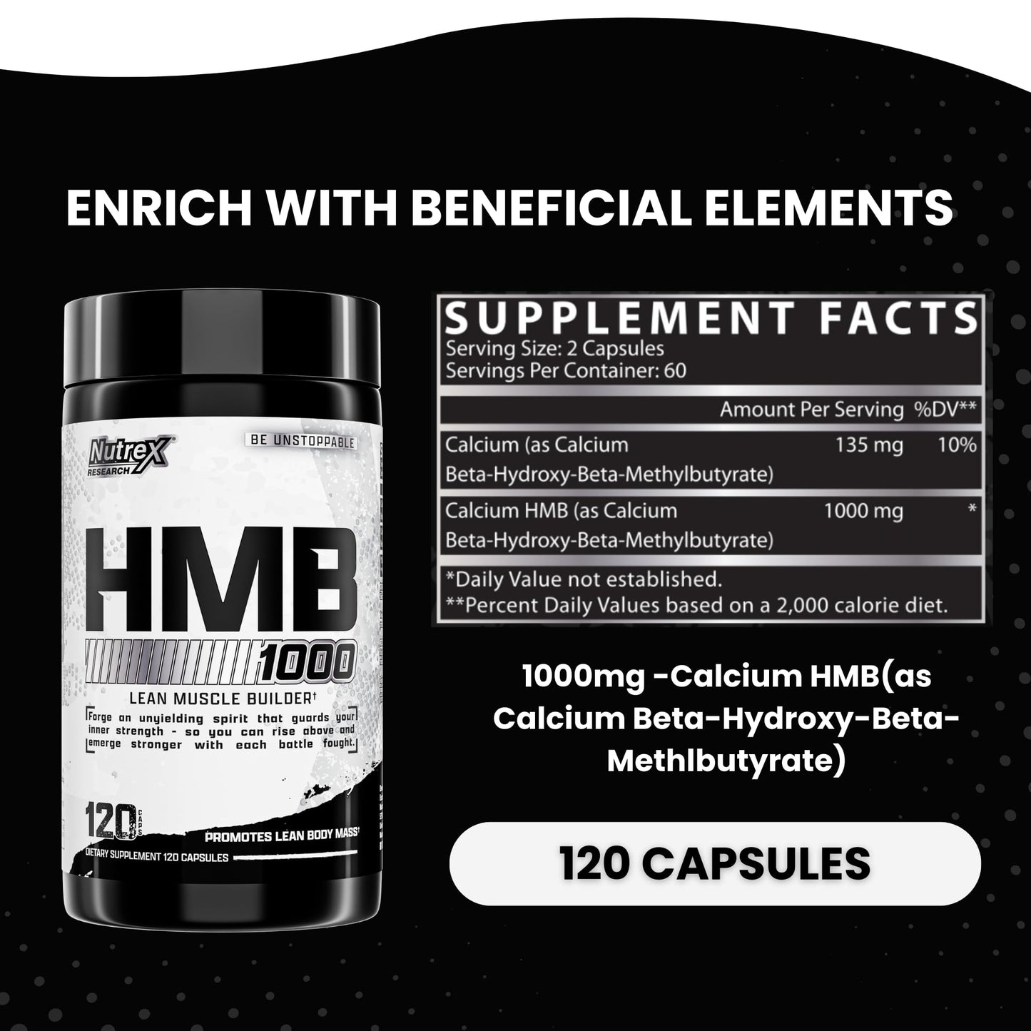 Nutrex Research HMB 1000 MG | Supports Muscle Recovery, Reduce Skeletal Muscle Damage, Increased Strength, Prevent Muscle Loss | 120 Capsules Nutrex Research buy supplements Au