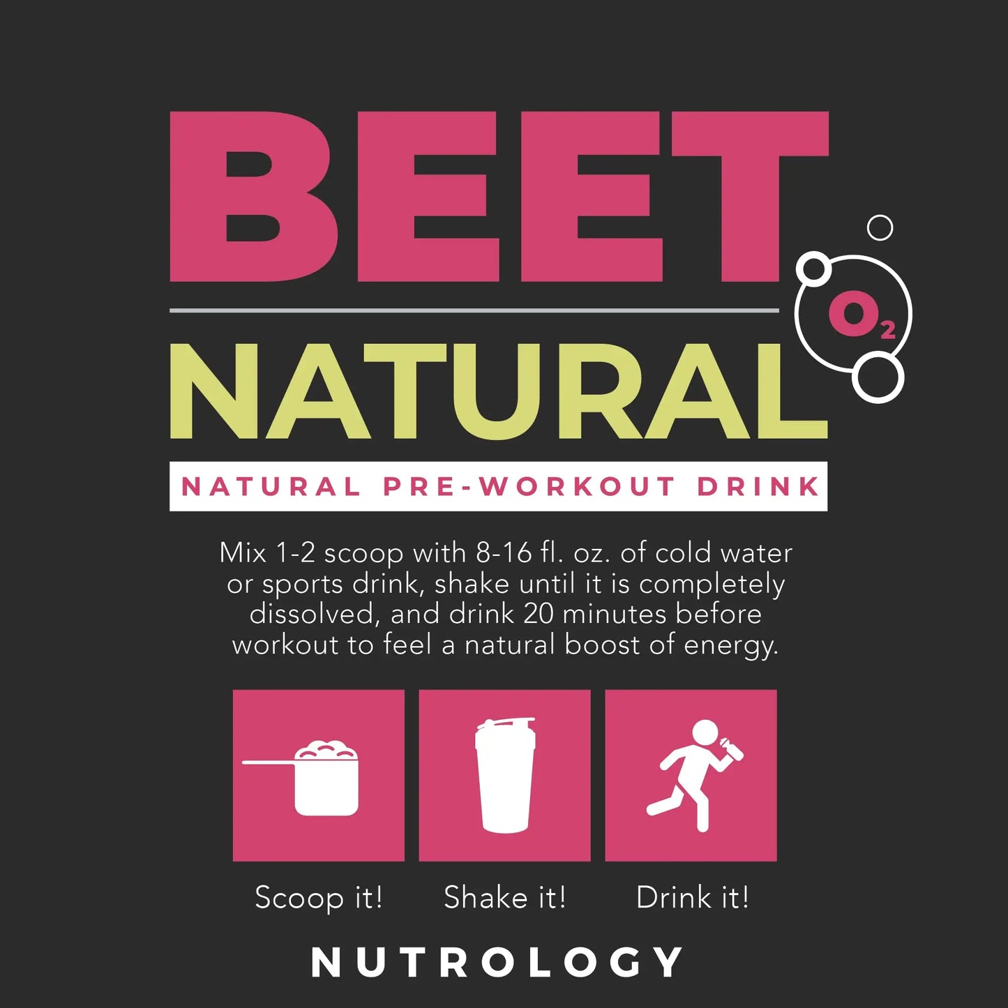 Nutrology Beet Natural O2, Pre Workout Powder, Energy, Endurance; Nitric Oxide Booster Nutrology