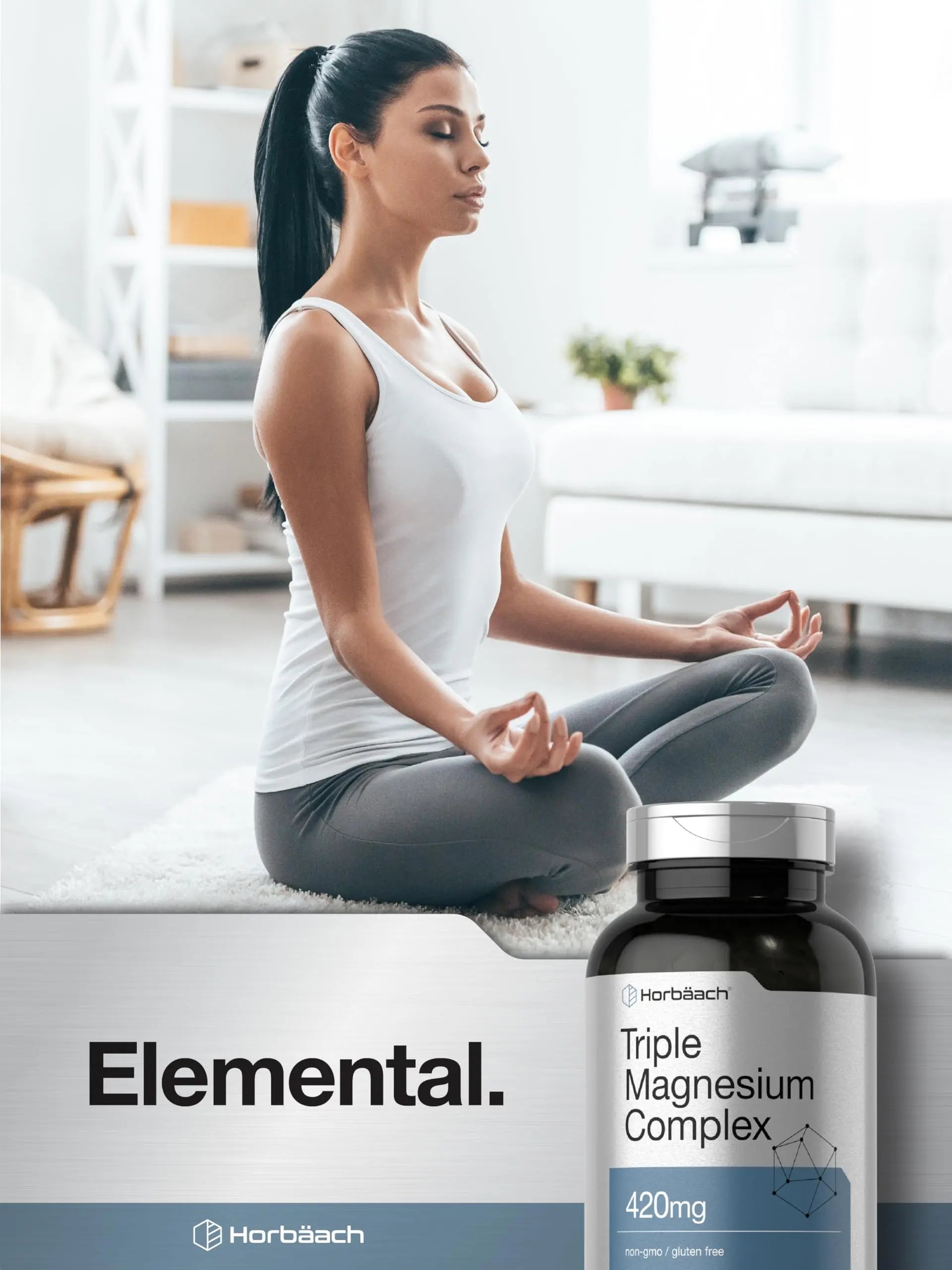 Horbäach Triple Magnesium Complex | 420 mg | 250 Capsules | Non-GMO and Gluten Free Formula | Magnesium Oxide, Citrate, and Aspartate Dietary Supplement Horbäach buy supplements Au