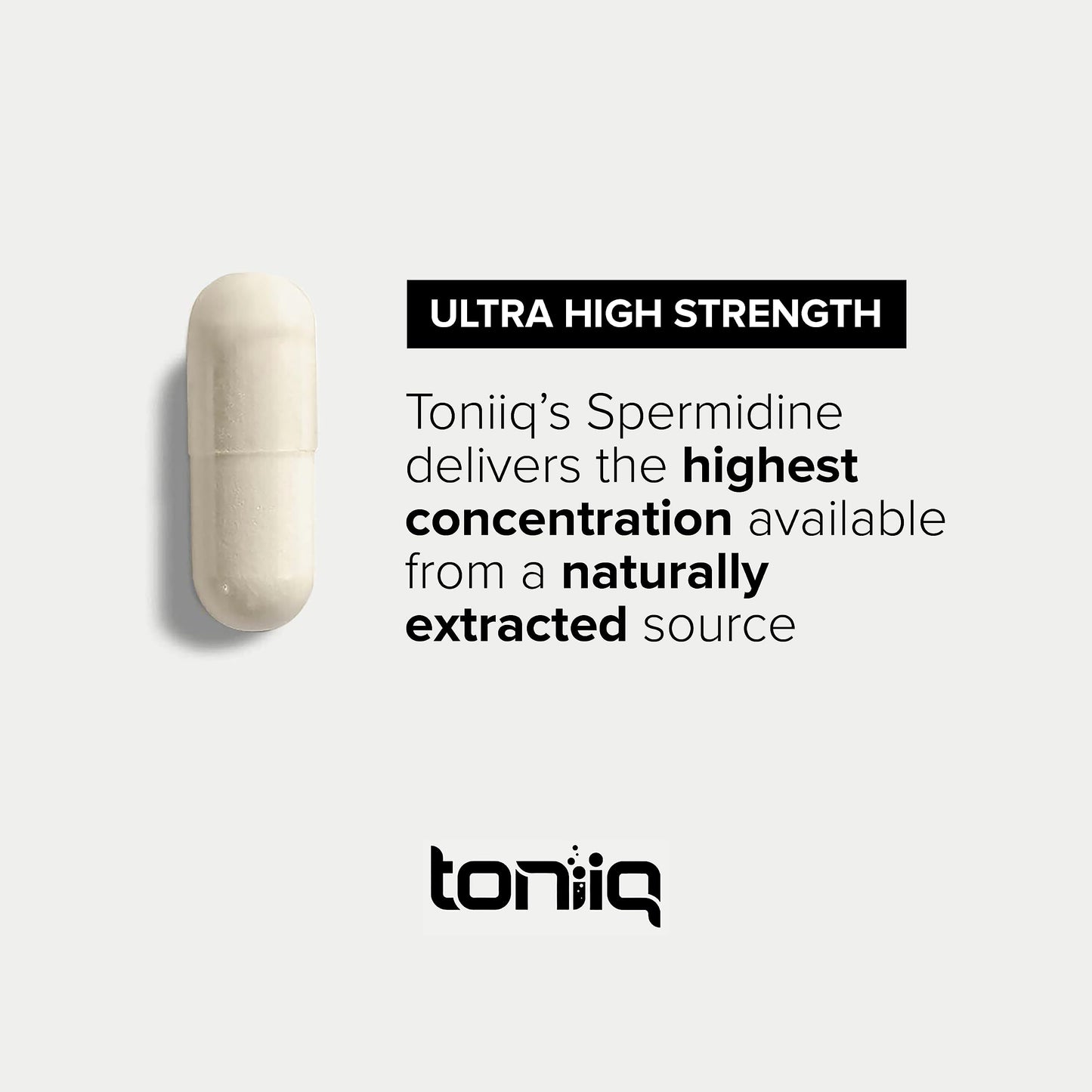 Toniiq Ultra Concentrated 500mg Spermidine Supplements for Men and Women - Non-Synthetic Spermidine Standardized to No Less Than 1% - 5mg per Serving Rice Germ Extract Toniiq buy supplements Au