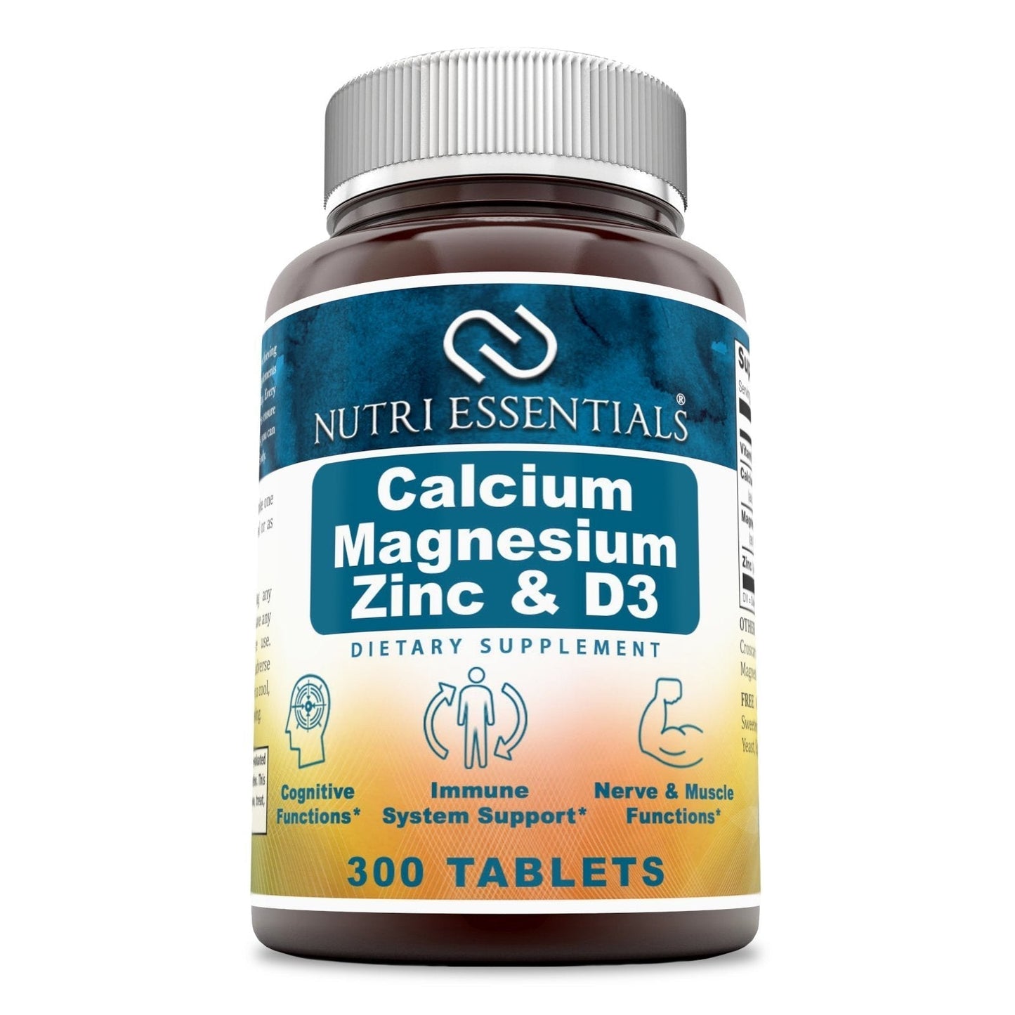 Nutri Essentials Calcium Magnesium Zinc + Vitamin D3 Tablets- Promotes Strong Bones & Teeth, Support Nerve & Muscle Function* (300 Count) Nutri EssentialsBuy Supplements Australia