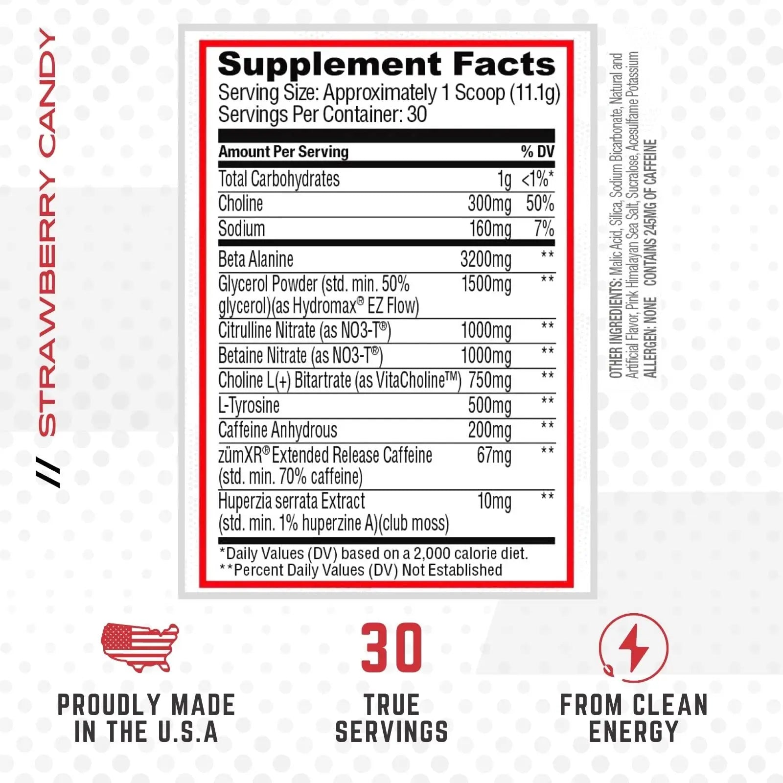Purus Labs NOXYGEN PREWORKOUT Powder, 30 Servings (Strawberry Candy) Purus Labs