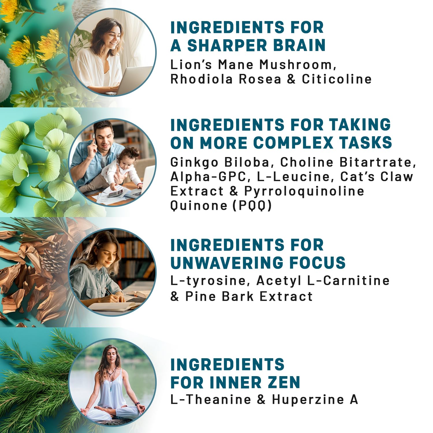 14-in-1 Lions Mane Supplement Capsules - Nootropic Brain Supplement with Ginkgo Biloba for Brain Support, Memory and Focus - Alpha GPC, L Theanine & Choline Supplements with 1300mg Per Serving (60 ct) PrimeMDBuy Supplements Australia