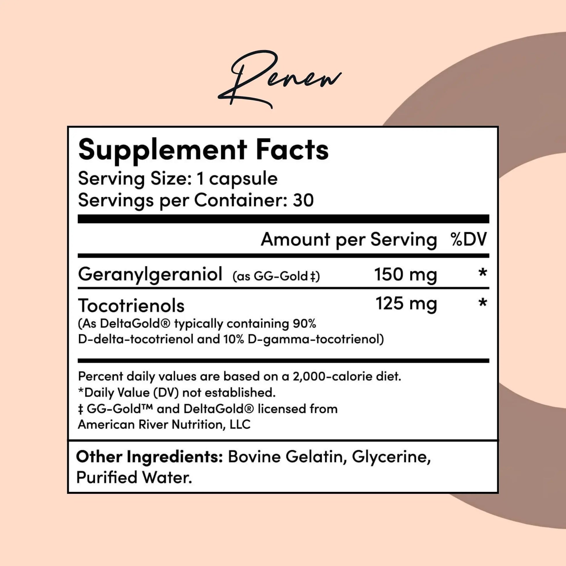 Tranont Renew - Antioxidant Complex for Vitality & Wellness | Vitamin E Tocotrienols & Geranylgeraniol | Supports Healthy Cellular Function, Joint Health, & Youthful Glow - 30 Capsules Tranont buy supplements Au