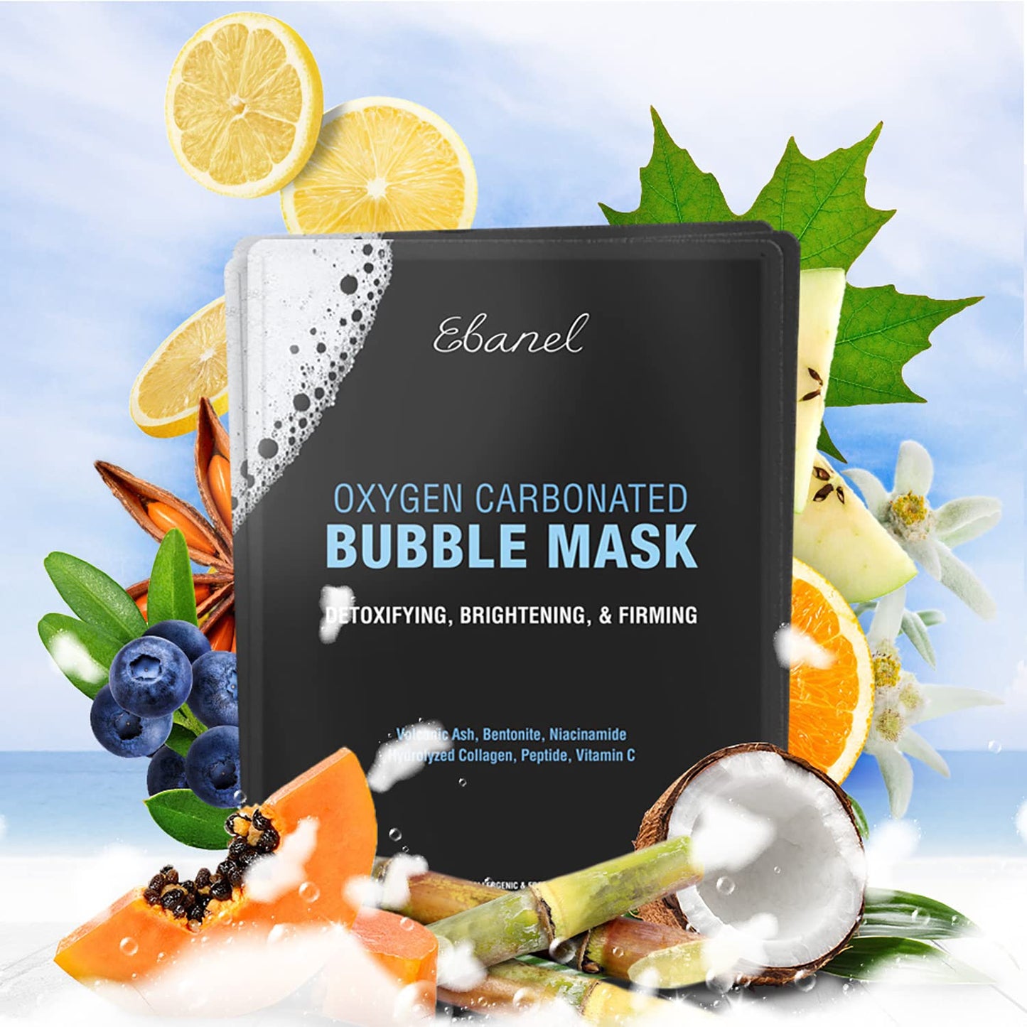Ebanel Bundle of Charcoal Peel Off Face Mask, and 10-Pack Carbonated Bubble Clay Mask Ebanel buy supplements Au