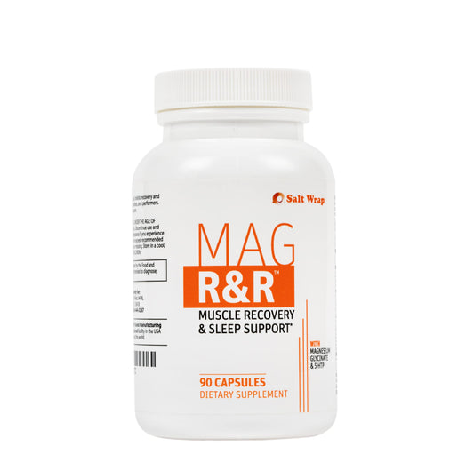 SaltWrap Mag R&R - Nighttime Muscle Cramps Support, Natural Sleep Support for Adults with Magnesium Glycinate for Muscle Spasm and Leg Cramps Relief, 90 Capsules SaltWrapBuy Supplements Australia