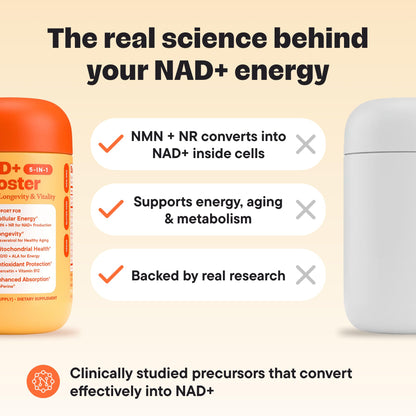 VitalForm NAD+ Supplement with NMN & Nicotinamide Riboside (NR) – Advanced Cellular Energy & Healthy Aging Complex – with Resveratrol, CoQ10, Quercetin & BioPerine – 60 Vegan Capsules VitalFormBuy Supplements Australia